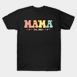 Mama Est 2024 Mama To Be Gifts New Mama Pregnancy T-Shirt